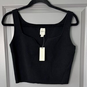 Maeve Black Sleeveless Crop Top